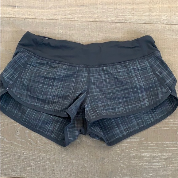 plaid pattern running shorts